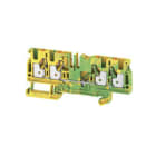 WEIDMULLER - Morsetto PE PUSH IN Verde/giallo 4 mm² 800 V Numero di collegamenti: 4 Numero di piani: 1 TS 35 V-0 Wemid A4C 4 PE.
