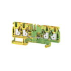 WEIDMULLER - Morsetto PE PUSH IN Verde/giallo 4 mm² 800 V Numero di collegamenti: 4 Numero di piani: 1 TS 35 V-0 Wemid A4C 4 PE.
