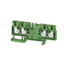 WEIDMULLER - Morsettiera passante PUSH IN verde 4 mm² 32 A 800 V Numero di collegamenti 4 Numero di piani 1 TS 35 V-0 Wemid 130 °C A4C 4 GN.