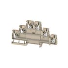 WEIDMULLER - Morsetto componibile a più piani, PUSH IN, Beige scuro, 2.5 mm², 800 V, Numero di collegamenti: 6, Numero di piani: 3, TS 35, V-0, Wemid A3T 2.5.