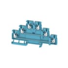 WEIDMULLER - Morsetto componibile a più piani, PUSH IN, blu, 2.5 mm², 800 V, Numero di collegamenti: 6, Numero di piani: 3, TS 35, V-0, Wemid A3T 2.5 BL.