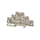 WEIDMULLER - Morsetto componibile a più piani, PUSH IN, Beige scuro, 2.5 mm², 800 V, Numero di collegamenti: 6, Numero di piani: 3, TS 35, V-0, Wemid A3T 2.5 N-FT-PE.