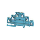 WEIDMULLER - Morsetto componibile a più piani, PUSH IN, blu, 2.5 mm², 800 V, Numero di collegamenti: 6, Numero di piani: 3, TS 35, V-0, Wemid A3T 2.5 VL BL.