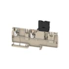 WEIDMULLER - Morsetto componibile portafusibile PUSH IN Beige scuro 4 mm² 6.3 A 250 V Numero di collegamenti: 2 Numero di piani: 1 TS 35 V-0 Wemid G-Si AAP22 4 LI-FS 100-250V.