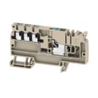 WEIDMULLER - Morsetto d'alimentazione PUSH IN Beige scuro 6 mm² 41 A 500 V Numero di collegamenti: 1 Numero di piani: 1 TS 35 V-0 Wemid AAP11 6/6X1.5 LO-LI BL.