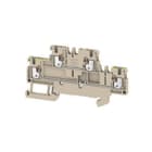 WEIDMULLER - Morsetto componibile a più piani, PUSH IN, Beige scuro, 1.5 mm², 500 V, Numero di collegamenti: 4, Numero di piani: 2, TS 35, V-0, Wemid A2T 1.5 FT-PE.