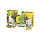 WEIDMULLER - Morsetto PE PUSH IN Verde/giallo 10 mm² 1000 V Numero di collegamenti: 2 Numero di piani: 1 TS 35 V-0 Wemid A2C 10 PE
