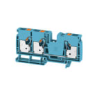 WEIDMULLER - Morsettiera passante PUSH IN blu 10 mm² 57 A 1000 V Numero di collegamenti: 3 Numero di piani: 1 TS 35 V-0 Wemid 130 °C A3C 10 BL.