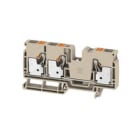 WEIDMULLER - Morsettiera passante PUSH IN Beige scuro 10 mm² 57 A 1000 V Numero di collegamenti: 3 Numero di piani: 1 TS 35 V-0 Wemid 130 °C A3C 10.
