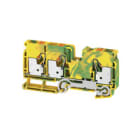 WEIDMULLER - Morsetto PE PUSH IN Verde/giallo 10 mm² 1000 V Numero di collegamenti: 3 Numero di piani: 1 TS 35 V-0 Wemid A3C 10 PE. 2490590000