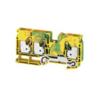 WEIDMULLER - Morsetto PE PUSH IN Verde/giallo 16 mm² 1000 V Numero di collegamenti: 3 Numero di piani: 1 TS 35 V-0 Wemid A3C 16 PE.