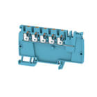 WEIDMULLER - Morsetto d'alimentazione PUSH IN blu 2.5 mm² 24 A 800 V Numero di collegamenti 5 Numero di piani 1 TS 35 V-0 Wemid AAP12 2.5 LI BL/OR.