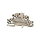 WEIDMULLER - Morsetto componibile a più piani, PUSH IN, Beige scuro, 2.5 mm², 800 V, Numero di collegamenti: 6, Numero di piani: 2, TS 35, V-0, Wemid A2T 2.5 3C.