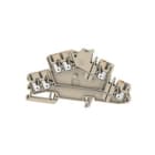 WEIDMULLER - Morsetto componibile a più piani, PUSH IN, Beige scuro, 2.5 mm², 800 V, Numero di collegamenti: 6, Numero di piani: 2, TS 35, V-0, Wemid A2T 2.5 3C. 2531290000