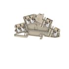 WEIDMULLER - Morsetto componibile a più piani, PUSH IN, Beige scuro, 2.5 mm², 800 V, Numero di collegamenti: 6, Numero di piani: 2, TS 35, V-0, Wemid A2T 2.5 3C VL.
