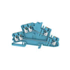 WEIDMULLER - Morsetto componibile a più piani, PUSH IN, blu, 2.5 mm², 800 V, Numero di collegamenti: 6, Numero di piani: 2, TS 35, V-0, Wemid A2T 2.5 3C BL.