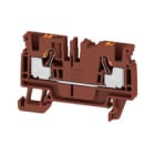 WEIDMULLER - Morsettiera passante PUSH IN marrone 4 mm² 32 A 800 V Numero di collegamenti: 2 Numero di piani: 1 TS 35 V-0 Wemid 130 °C A2C 4 BR.