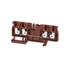 WEIDMULLER - Morsettiera passante PUSH IN marrone 4 mm² 32 A 800 V 4 collegamenti 1 piano TS 35 V-0 Wemid 130 °C A4C 4 BR.