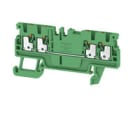 WEIDMULLER - Morsettiera passante PUSH IN verde 1.5 mm² 17.5 A 500 V 4 collegamenti 1 piano TS 35 V-0 Wemid 130 °C A4C 1.5 GN. 2534410000