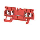 WEIDMULLER - Morsettiera passante PUSH IN rosso 1.5 mm² 17.5 A 500 V 4 collegamenti 1 piano TS 35 V-0 Wemid 130 °C A4C 1.5 RD.