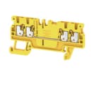 WEIDMULLER - Morsettiera passante PUSH IN giallo 1.5 mm² 17.5 A 500 V Numero di collegamenti: 4 Numero di piani: 1 TS 35 V-0 Wemid 130 °C A4C 1.5 YL