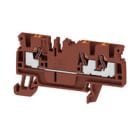 WEIDMULLER - Morsettiera passante PUSH IN marrone 2.5 mm² 24 A 800 V Numero di collegamenti: 3 Numero di piani: 1 TS 35 V-0 Wemid 130 °C A3C 2.5 BR.