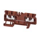 WEIDMULLER - Morsettiera passante PUSH IN marrone 2.5 mm² 24 A 800 V 4 collegamenti 1 piano TS 35 V-0 Wemid 130 °C A4C 2.5 BR.