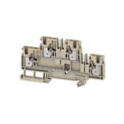 WEIDMULLER - Morsetto componibile a più piani, PUSH IN, Beige scuro, 4 mm², 800 V, Numero di collegamenti: 4, Numero di piani: 2, TS 35, V-0, Wemid A2T 4 FT-PE.