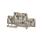 WEIDMULLER - Morsetto componibile a più piani, PUSH IN, Beige scuro, 4 mm², 800 V, Numero di collegamenti: 4, Numero di piani: 2, TS 35, V-0, Wemid A2T 4 VL.