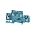 WEIDMULLER - Morsetto componibile a più piani, PUSH IN, blu, 4 mm², 800 V, Numero di collegamenti: 4, Numero di piani: 2, TS 35, V-0, Wemid A2T 4 VL BL.
