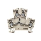 WEIDMULLER - Morsetto componibile a più piani, collegamento a vite, beige scuro, 2.5 mm², 400 V, numero di collegamenti: 4, numero di piani: 2, TS 35, V-0, Wemid WDK 2.5/D/7. 2555650000