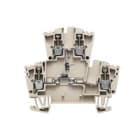WEIDMULLER - Morsetto componibile a più piani, collegamento a vite, beige scuro, 2.5 mm², 400 V, numero di collegamenti: 4, numero di piani: 2, TS 35, V-0, Wemid WDK 2.5/D/7.