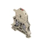 WEIDMULLER - Morsetto componibile portafusibile, collegamento a vite, beige scuro, 6 mm², 6.3 A, 250 V, numero di collegamenti: 2, numero di piani: 1, TS 35, V-0, WSI 6/LD 250AC LLC.