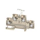 WEIDMULLER - Morsetto componibile a più piani, PUSH IN, Beige scuro, 2.5 mm², 800 V, Numero di collegamenti: 4, Numero di piani: 2, TS 35, V-0, Wemid A2T 2.5 SNAPMARK.
