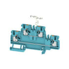 WEIDMULLER - Morsetto componibile a più piani, PUSH IN, blu, 2.5 mm², 800 V, Numero di collegamenti: 4, Numero di piani: 2, TS 35, V-0, Wemid A2T 2.5 SNAPMARK BL.
