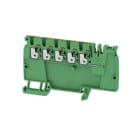 WEIDMULLER - Morsettiera passante PUSH IN verde 2.5 mm² 24 A 800 V Numero di piani 1 V-0 Wemid 130 °C AAP12 2.5 LI GN/OR.
