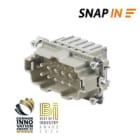 WEIDMULLER - Inserto di contatto maschio per connettori a innesto industriali HDC HE 10 MQT, 500V, 16A, 10 poli, SNAP IN, grandezza 4.