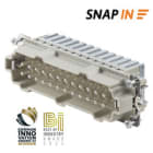 WEIDMULLER - Inserto di contatto maschio per connettori a innesto industriali, 500V, 16A, 24 poli, SNAP IN, dimensione 12, HDC HE 24 MQT 25-48.