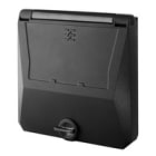 WEIDMULLER - Custodia portacomponenti doppia con coperchio in metallo e bloccaggio manopola di comando, NEMA 4X, colore nero (simile a RAL 9005), IP65, IE-FC-DFM-KNOB-4X.