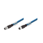 WEIDMULLER - Cavo Ethernet per installazioni ferroviarie confezionato, Codificato D M12 - pin diritto e presa angolata IP67, Numero di poli IE-C5DB4BB0100MCSMSS-X.