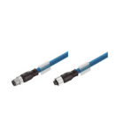 WEIDMULLER - Cavo Ethernet per installazioni ferroviarie confezionato, Codificato D M12 - pin diritto e presa angolata IP67, Numero di poli IE-C5DB4BB0100MCSMSS-X.