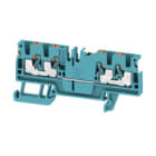 WEIDMULLER - Morsettiera passante PUSH IN blu 2.5 mm² 24 A 800 V 4 collegamenti 1 piano TS 35 V-0 Wemid 130 °C A4C 2.5 DL BL.