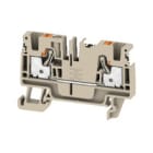WEIDMULLER - Morsettiera passante PUSH IN Beige scuro 4 mm² 32 A 800 V Numero di collegamenti: 2 Numero di piani: 1 TS 35 V-0 Wemid 130 °C A2C 4 DL.