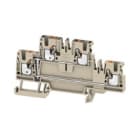 WEIDMULLER - Morsetto componibile a più piani, PUSH IN, Beige scuro, 2.5 mm², 800 V, Numero di piani: 2, TS 35, V-0, Wemid A2T 2.5 VL DL.