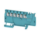 WEIDMULLER - Morsetto ripartitore di potenziale PUSH IN blu 1.5 mm² 17.5 A 500 V Numero di collegamenti 6 Numero di piani 1 TS 35 V-0 Wemid AAP11 1.5 LI DL BL/OR.