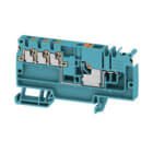 WEIDMULLER - Morsetto ripartitore di potenziale PUSH IN blu 6 mm² 41 A 500 V Numero di collegamenti: 1 Numero di piani: 1 TS 35 V-0 Wemid AAP11 6/6X1.5 LO-LI DL BL/OR