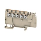 WEIDMULLER - Morsetto ripartitore di potenziale PUSH IN Beige scuro 2.5 mm² 24 A 800 V Numero di collegamenti 5 Numero di piani 1 TS 35 V-0 Wemid AAP12 2.5 LI DL OR.