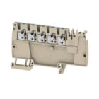 WEIDMULLER - Morsetto ripartitore di potenziale PUSH IN Beige scuro 2.5 mm² 24 A 800 V Numero di collegamenti: 5 Numero di piani: 1 TS 35 V-0 Wemid AAP12 2.5 LI DL BL.