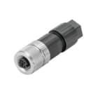 WEIDMULLER - Connettore circolare femmina diritto PUSH IN M12 4-8 mm SAIBP-4A-4/8-M12, 4 poli, collegamento schermato Ness.