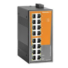 WEIDMULLER - Switch rete unmanaged Fast Ethernet con 16 porte RJ45, temperatura operativa -40 °C...75 °C e protezione IP30, modello IE-SW-EL16-16TX.